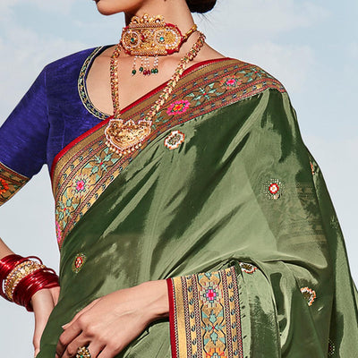 green-festive-wear-floral-woven-silk-saree-121640