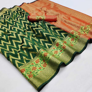 green-festive-wear-floral-woven-silk-saree-141075