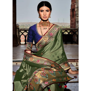 green-festive-wear-floral-woven-silk-saree-121640