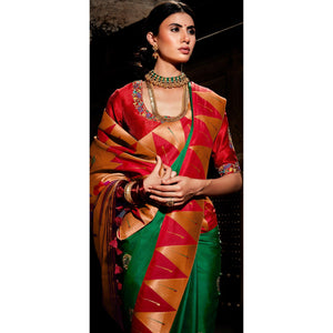 green-festive-wear-floral-woven-silk-saree-121646