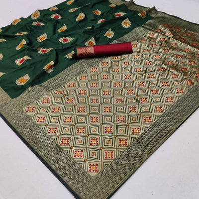 green-festive-wear-floral-woven-soft-silk-banarasi-saree-131270