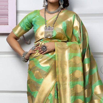green-festive-wear-foil-printed-banarasi-silk-saree-139531
