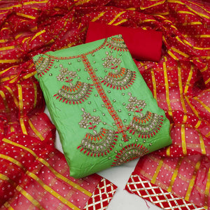 green-festive-wear-gota-with-embellished-handwrok-cotton-dress-material-135712