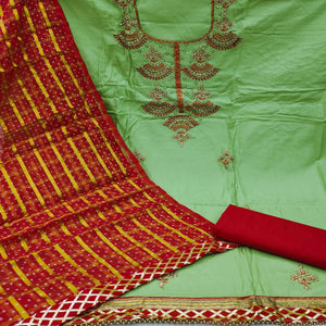 green-festive-wear-gota-with-embellished-handwrok-cotton-dress-material-135712