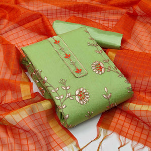 green-festive-wear-hand-butta-work-modal-chanderi-dress-material-126785
