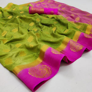 green-festive-wear-jacquard-border-soft-silk-saree-128386