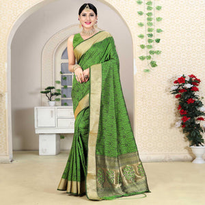 green-festive-wear-jacquard-border-soft-silk-saree-128390