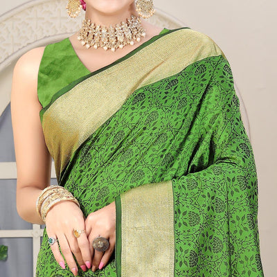 green-festive-wear-jacquard-border-soft-silk-saree-128390