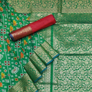 green-festive-wear-patola-printed-art-silk-saree-142923