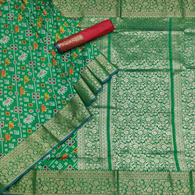 green-festive-wear-patola-printed-art-silk-saree-142923