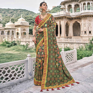 green-festive-wear-plain-hand-work-pure-silk-saree-127303