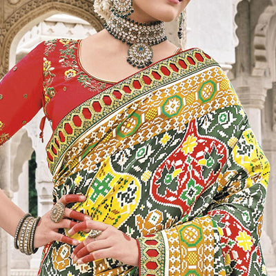 green-festive-wear-plain-hand-work-pure-silk-saree-127315