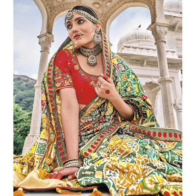 green-festive-wear-plain-hand-work-pure-silk-saree-127315