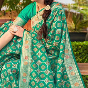 green-festive-wear-printed-banarasi-soft-silk-saree-137520