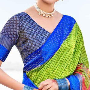 green-casual-wear-printed-brasso-saree-118774