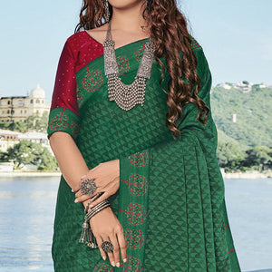 green-festive-wear-printed-brasso-saree-139317