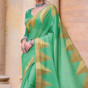 green-festive-wear-printed-brasso-saree-141533