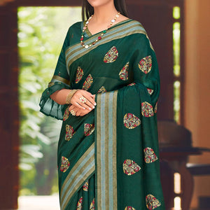 green-festive-wear-printed-chanderi-saree-135586