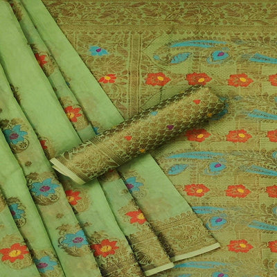 green-festive-wear-printed-cotton-saree-140298