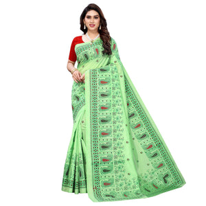 green-festive-wear-printed-cotton-silk-saree-141825