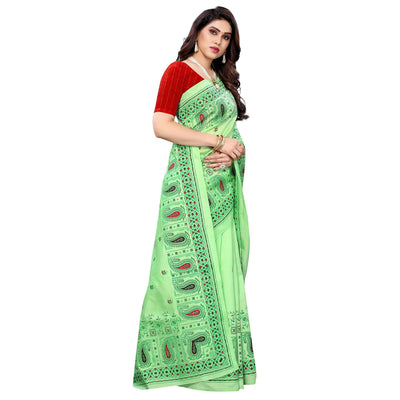 green-festive-wear-printed-cotton-silk-saree-141825