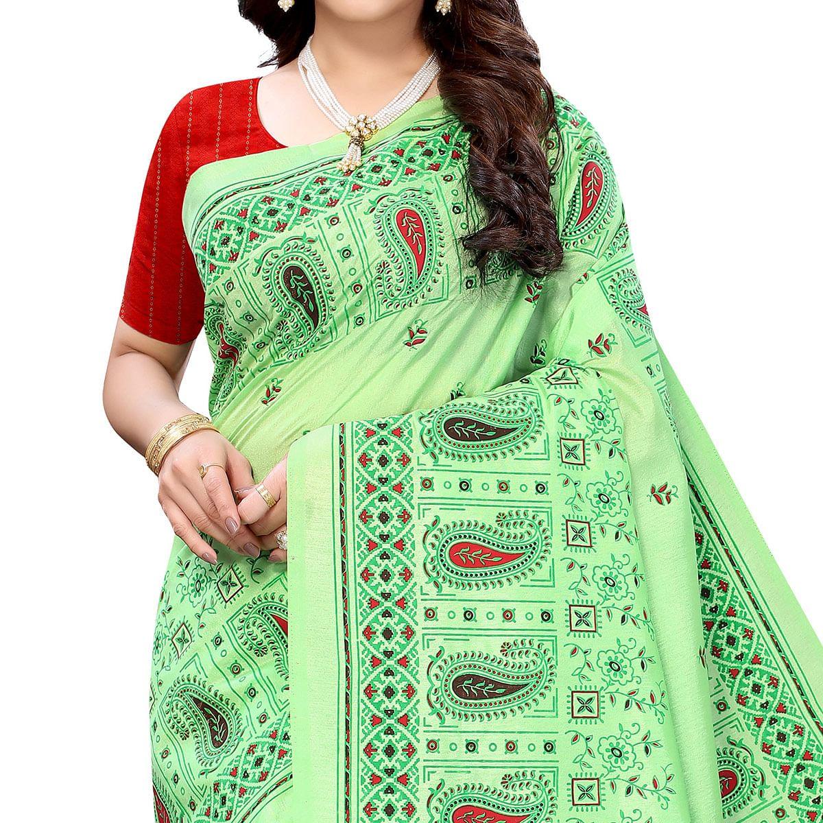 green-festive-wear-printed-cotton-silk-saree-141825