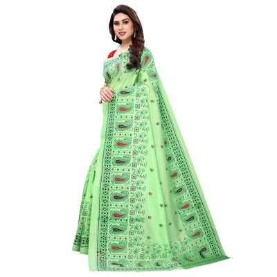 green-festive-wear-printed-cotton-silk-saree-141825
