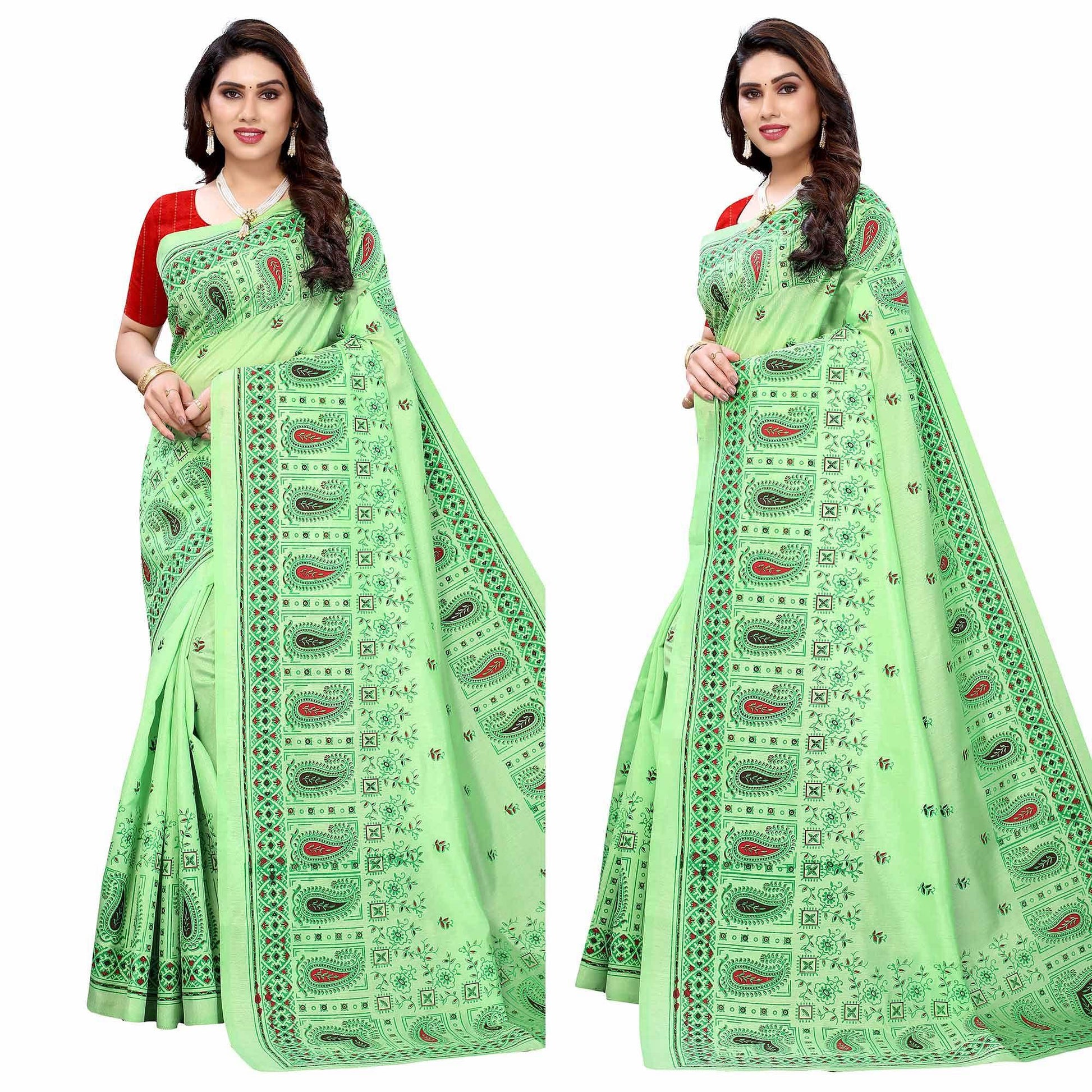 green-festive-wear-printed-cotton-silk-saree-141825