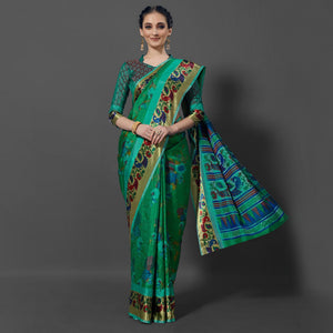 green-festive-wear-printed-dhakai-silk-saree-126467