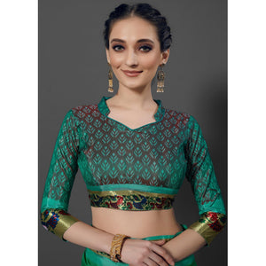 green-festive-wear-printed-dhakai-silk-saree-126467