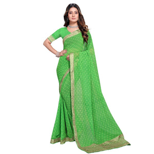 green-festive-wear-printed-georgette-saree-123814