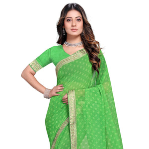 green-festive-wear-printed-georgette-saree-123814