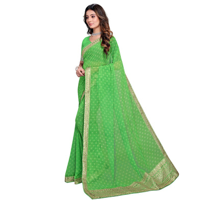 green-festive-wear-printed-georgette-saree-123814