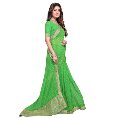 green-festive-wear-printed-georgette-saree-123814