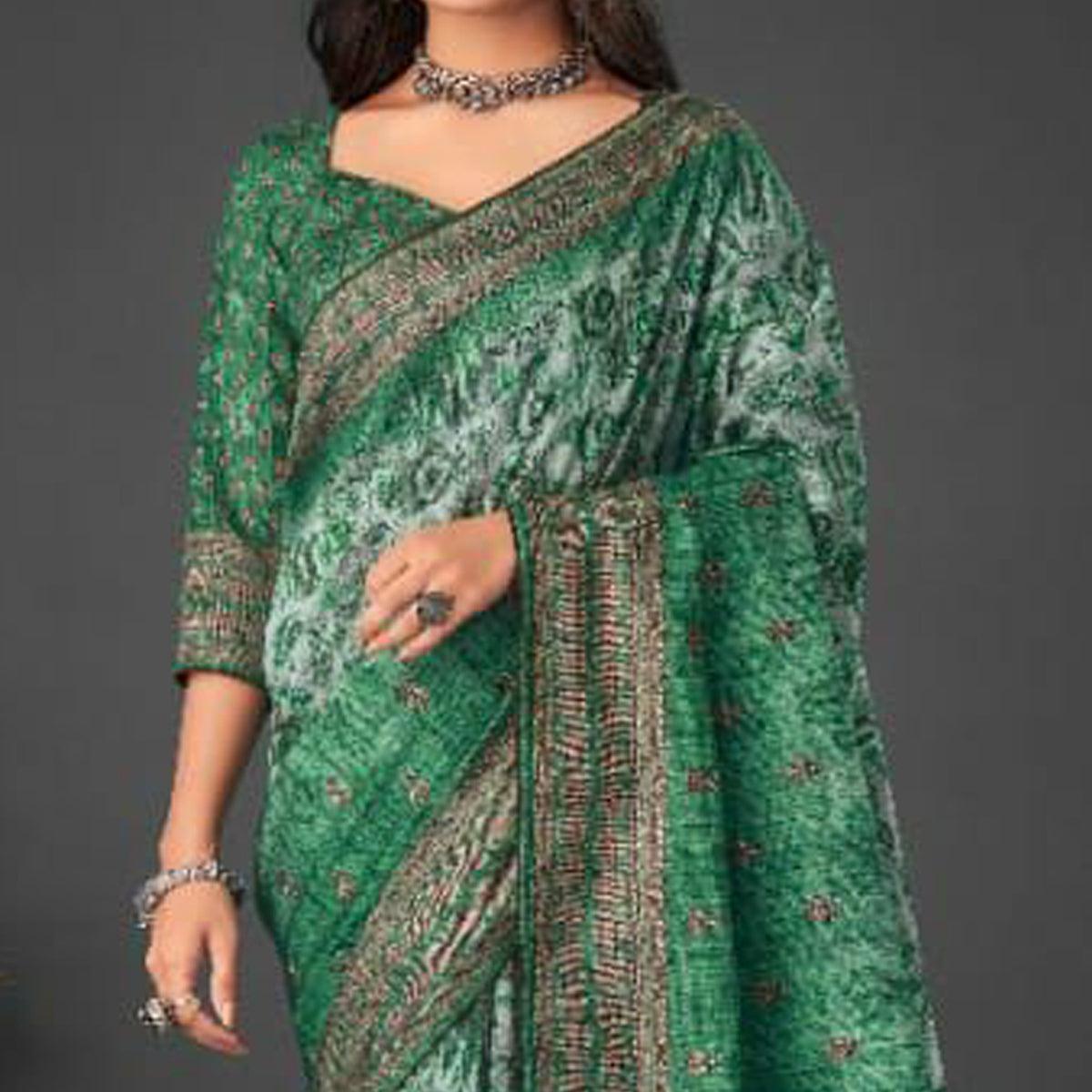 green-festive-wear-printed-silk-saree-140320
