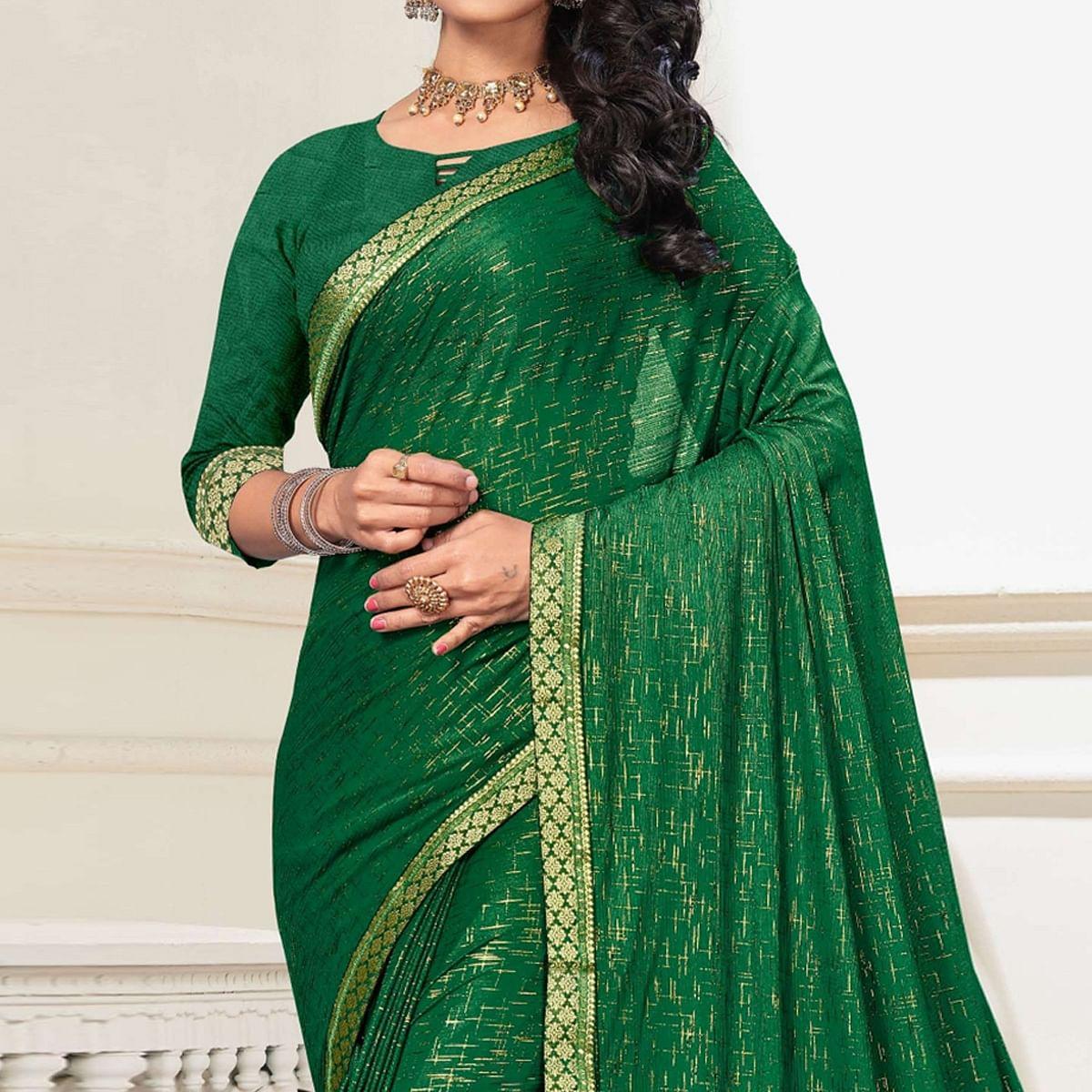 green-festive-wear-printed-with-banarasi-lace-art-silk-saree-142889