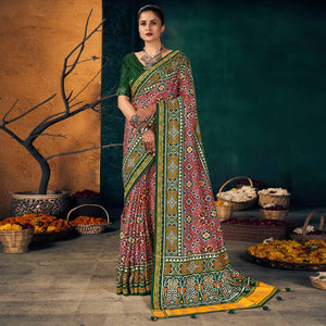 green-festive-wear-printed-with-foil-border-dola-silk-saree-137642