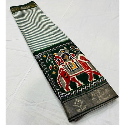 green-festive-wear-printed-with-foil-border-dola-silk-saree-137642