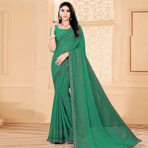 green-festive-wear-printed-with-lace-work-chiffon-designer-saree-141383