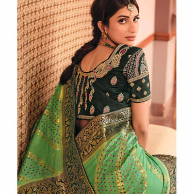 green-festive-wear-printed-woven-silk-saree-138263