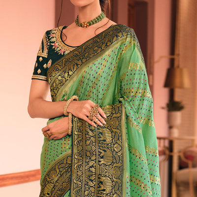 green-festive-wear-printed-woven-silk-saree-138263
