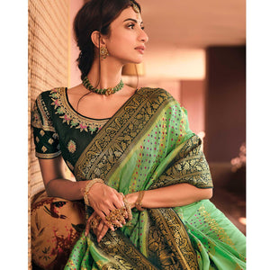 green-festive-wear-printed-woven-silk-saree-138263
