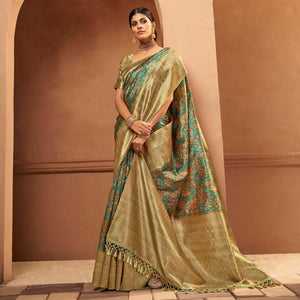 green-festive-wear-pure-digital-prints-jacquard-silk-saree-128426