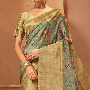 green-festive-wear-pure-digital-prints-jacquard-silk-saree-128421