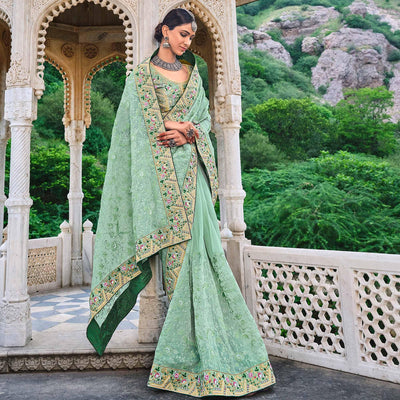 green-festive-wear-pure-kachhi-embellished-organza-saree-132660