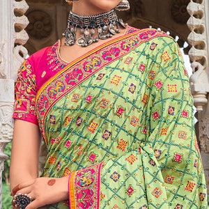 green-festive-wear-pure-kachhi-embellished-pure-satin-saree-132657