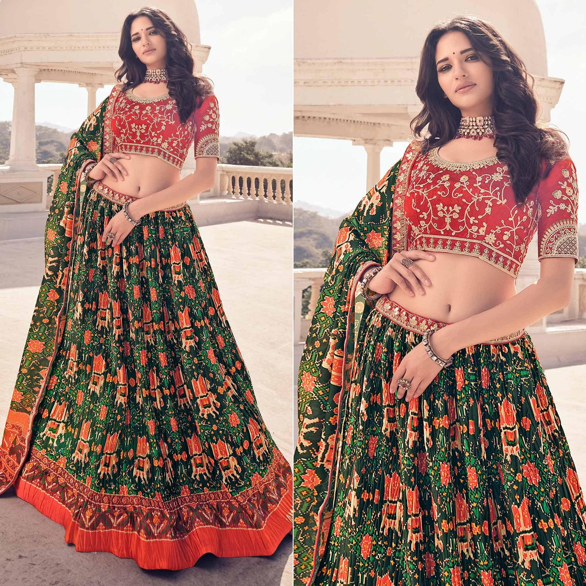 green-festive-wear-satin-digital-printed-lehenga-choli-138161