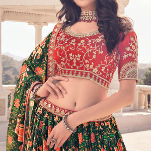 green-festive-wear-satin-digital-printed-lehenga-choli-138161