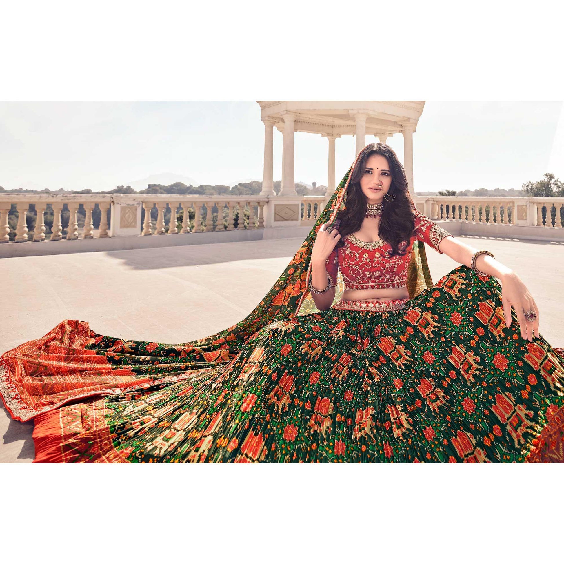 green-festive-wear-satin-digital-printed-lehenga-choli-138161
