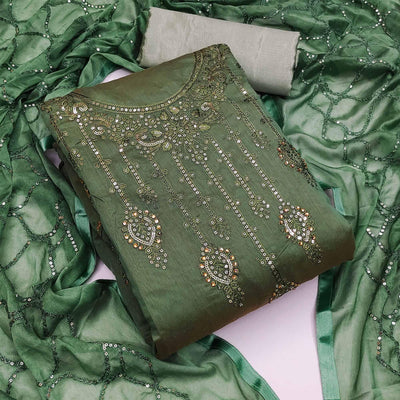 green-festive-wear-sequence-embroidered-chanderi-dress-material-130848